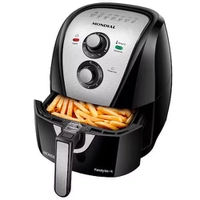 Fritadeira Elétrica Sem Óleo Air Fryer Mondial AFN40BI Family Inox 4L Preta/Inox - 220V ou 120V