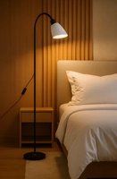 Abajur De Piso Luminária De Chão C/ Spot Flexível E Pedestal