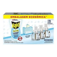 (REC) Repelente Elétrico Líquido Raid 45 Noites Refil de 32,9ml - 3 unidades