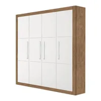 [AME] Guarda-Roupa Affetto 4 Pts. New Amêndoa e Branco Planet Baby - R$1384 (ou R$692 com Ame)