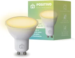 Smart Lâmpada Spot Wi-Fi, Positivo Casa Inteligente, 16 milhões de cores decorativas, Branco Quente LED, Compatível com Alexa