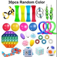 [INTERNACIONAL] 30Pcs Silicone Kid Stress Relief Push Pop Bubble Fidget Toys | R$82