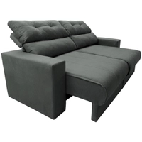 Sofá 3 lugares Cama inBox Clean com Assento Retrátil, Encosto Reclinável em Tecido Velusoft e 170cm de Largura