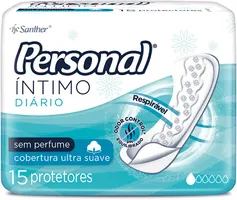 [Prime] Protetor Diário Íntimo, Personal sem Abas, 15 unidades R$ 2