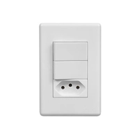 Conjunto 4x2 2 Interruptores Simples 10a 250v + 1 Toma 2p+t 10a 250v Stella Steck Branco