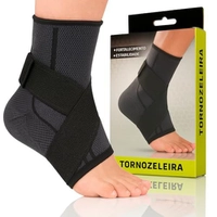 Tornozeleira Ortopedica De Compressão Estabilizadora - Ajustável Academia Futebol Crossfit Volei (PRETO)