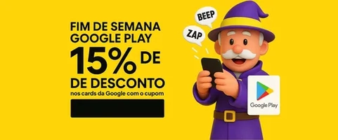 【R$42 Com Cashback Astropay】Compre R$ 100,00 em Gift Card Google Play e pague apenas R$ 85
