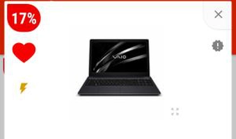 Notebook Vaio Fit I5-7200U, 1TB, 8GB, 15,6´- VJF155F11X-B0211B - R$ 2340