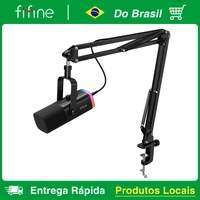 [Do brasil]  Kit Microfone FIFINE AM8T XLR/USB Com Braço Articulado 