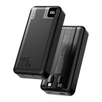 Power Bank 20000mAh c/ Cabos USB-C e Lightning