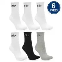 Kit Meia Olympikus Cano Médio pacote c/ 6 pares Masculino