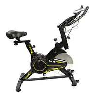 Bicicleta Para Spinning, E16, Roda Livre 8Kg, Freio Mecânico, Preto E Amarelo, E16, Acte Sports
