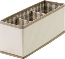 [Prime]Caixa Organizadora Em Poliéster - 3 Compartimentos Bemfixa Bege R$ 6