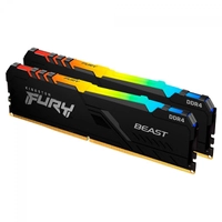 Memória DDR4 Kingston Fury Beast RGB, 32GB (2x16GB), 3600Mhz, CL18, Preto, KF436C18BBAK2/32