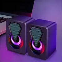 [DoBrasil]  Caixa de som Pc Gamer Com Luz RGB Estéreo 2.0 Para Computador Notebook XDG-1005