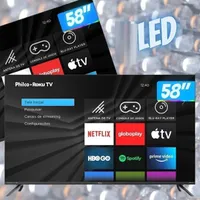 Smart TV Roku 58" Philco Led UHD 4K PTV58G70RCBL Wi-Fi 4 HDMI 2 USB e Midiacast