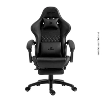 Cadeira Gamer KBM! GAMING Tempest CG600, Preta, Com Almofadas, Descanso Para Pernas Retrátil, Reclinável - KGCG600PT
