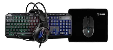 Combo Gamer Mancer Orc V2 4 em 1 ABNT2 Rainbow