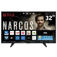 Smart TV LED 32" HD AOC LE32S5970 com Wi-Fi, Botão Netflix, App Gallery, Conversor Digital Integrado, Entradas HDMI e USB por R$ 854