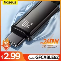 (Primeira Compra R$13,72) Baseus 240W PD 3.1 USB Tipo C Cabo para 1M