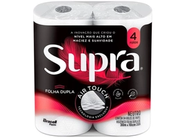 Papel Higiênico Folha dupla Bracell Supra 4 Rolos 30m (Regional)
