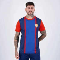 Camisa Barcelona Lewandowski 9 Escudo Vermelha e Azul