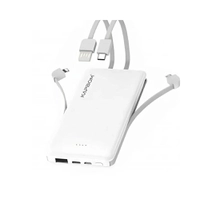 Carregador Portátil Power Bank Kapbom, 10.000mah, Anti-impacto, Alta Qualidade, Chip Inteligente - Ka957 Branco.