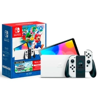 Console Nintendo Switch OLED + Super Mario Bros  Wonder + 12 meses do Nintendo Switch Online