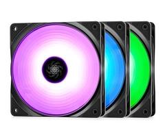 Kit Fan com 3 Unidades Deepcool RF120, RGB 120mm, DP-FRGB-RF120-3C