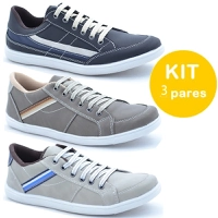 Kit 3 Sapatenis Dex Casual