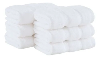 (selecionados)Kit 6 Toalhas rosto Lavabo Vision Dual Air Branco Buddemeyer 