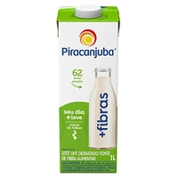 [bug] [prime] Leite Desnatado + Fibras Piracanjuba 1L,12.0 Unidade