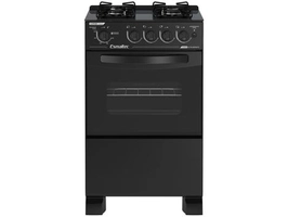 Fogão 4 Bocas Mesa de Vidro Esmaltec Preto - Caribe Glass R$ 539