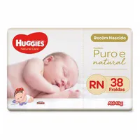 Fralda Huggies Puro E Natural Mega Recém Nascido Com 38 Unidades | R$30