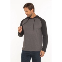 Camisa com capuz basic + preto mescla - M