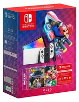 Console Nintendo Switch Oled 64gb Branco Mario Kart 8 Deluxe 3 Meses De Assinatura Nintendo Switch Online