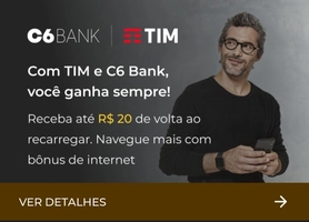 [TIM] Receba até R$ 20 de volta em recarga