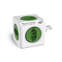 Multiplicador 5 Tomadas Bivolt - PowerCube ELG - PWC-R5, Verde e Branco | R$ 79,90