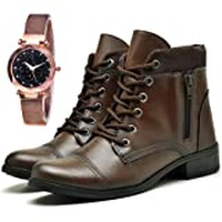 Bota Coturno Cano Curto Com Relógio Gold Feminino