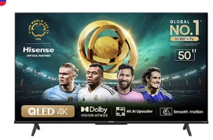 [Primeira Compra R$ 1889] Smart TV 50" UHD 4K QLED Hisense 50Q6N Google TV com HDR10+, Dolby Atmos, Sports Mode, Game Mode Plus e Compatível com Alexa