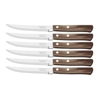 Conjunto Facas P Churrasco 6 Pcs Polywood Castanho Laminas De Aco Inox E Cabos De Madeira Tramontina | R$ 1