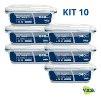 Vittak Kit 10 Potes Herméticos de Vidro 640ml