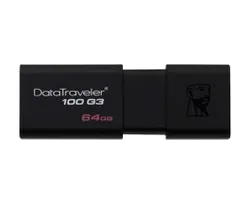 Pendrive Datatraveler 100G3 64Gb, Kingston, Pendrives, Preto