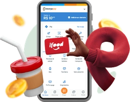 R$10 de CASHBACK Ao comprar seu 1º vale-presente iFood no recargapay
