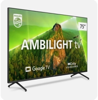 Smart TV Philips 75" Ambilight LED 4K UHD Google TV 75PUG7908/78