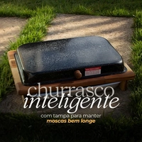 Tábua Para Churrasco Carne Com Tampa E Forma Preta 43cm Top