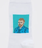 MEIA CANO LONGO ESTAMPA OBRA DE ARTE VAN GOGH BRANCO | R$10