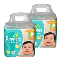 Kit de Fraldas Pampers P/M/G/XG  Confort Sec Super por R$ 108