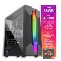 Computador Gamer AMD Ryzen 5 5600G 16GB SSD 480GB Radeon Vega 7 CertoX Stream 1034