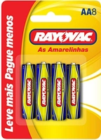 [Frete Prime] 8 Pilhas AA Comuns de Zinco Rayovac - R$8